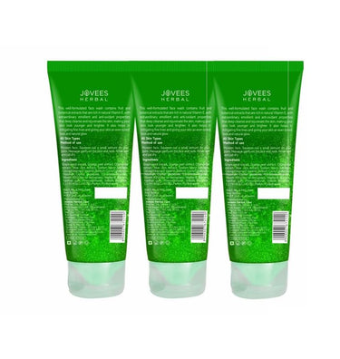 Jovees Herbal Grape Face Wash With Grape Seed & Orange Peel Extracts | For Brighter & Glowing Skin | Reduces Uneven Skin Tone & Fine Lines | For All Skin Types 120 ML (Pack of 3)